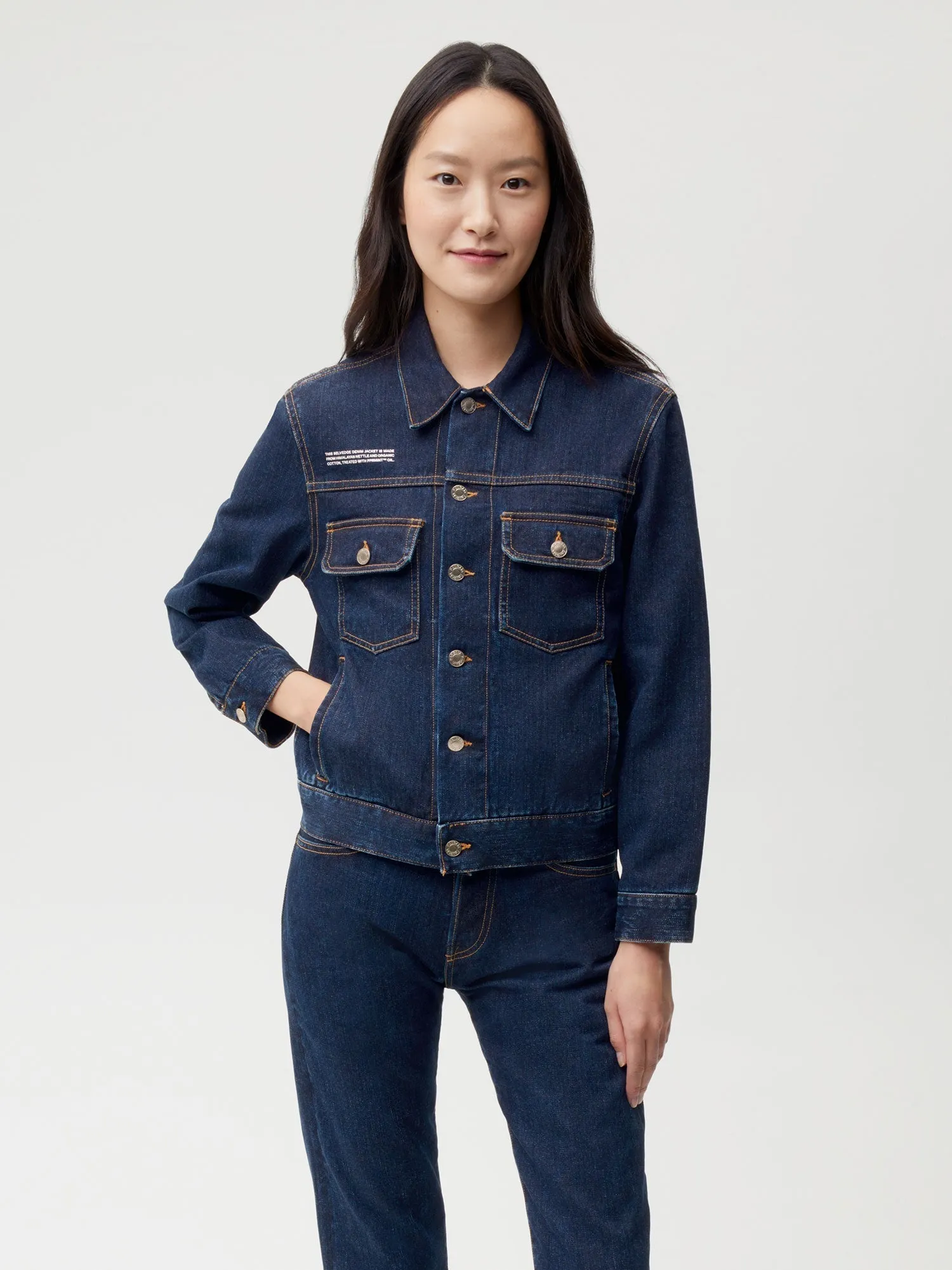 Womens Nettle Denim Jacket—rinse wash