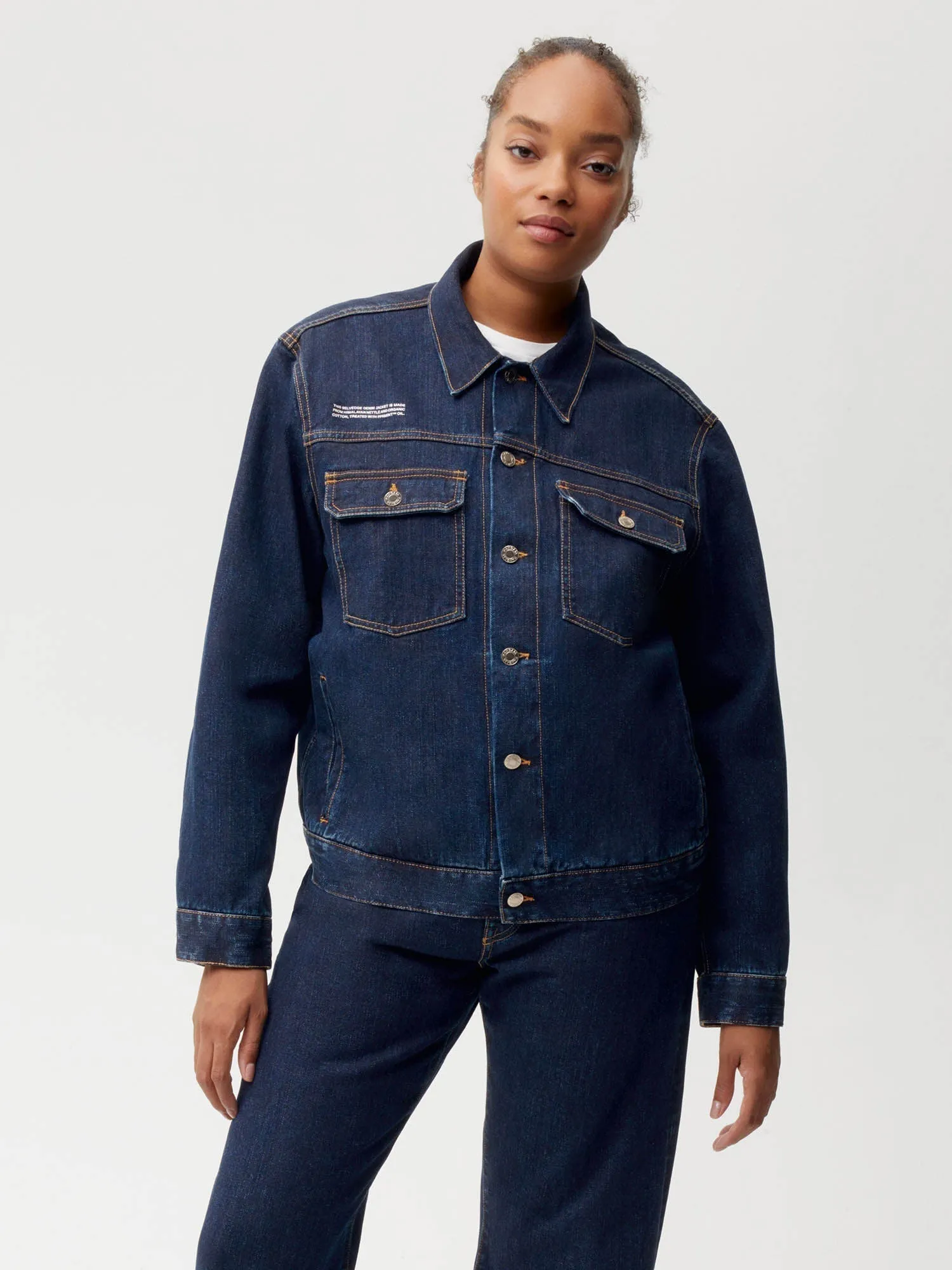 Womens Nettle Denim Jacket—rinse wash